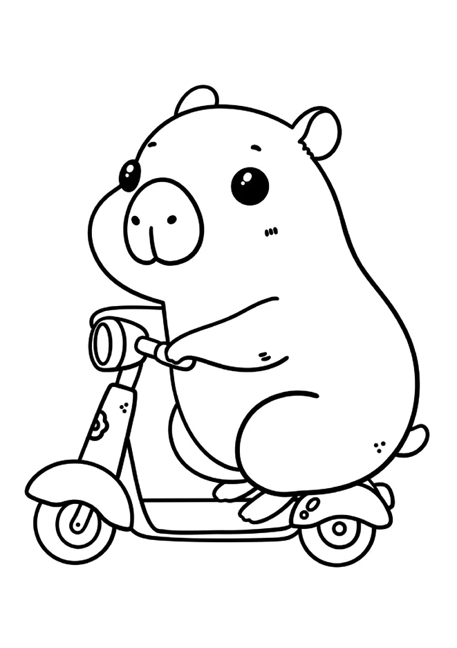 Desenho de capivara para colorir para imprimir e colorir - imagem 8